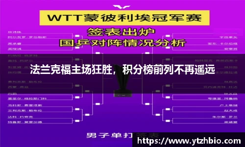 法兰克福主场狂胜，积分榜前列不再遥远